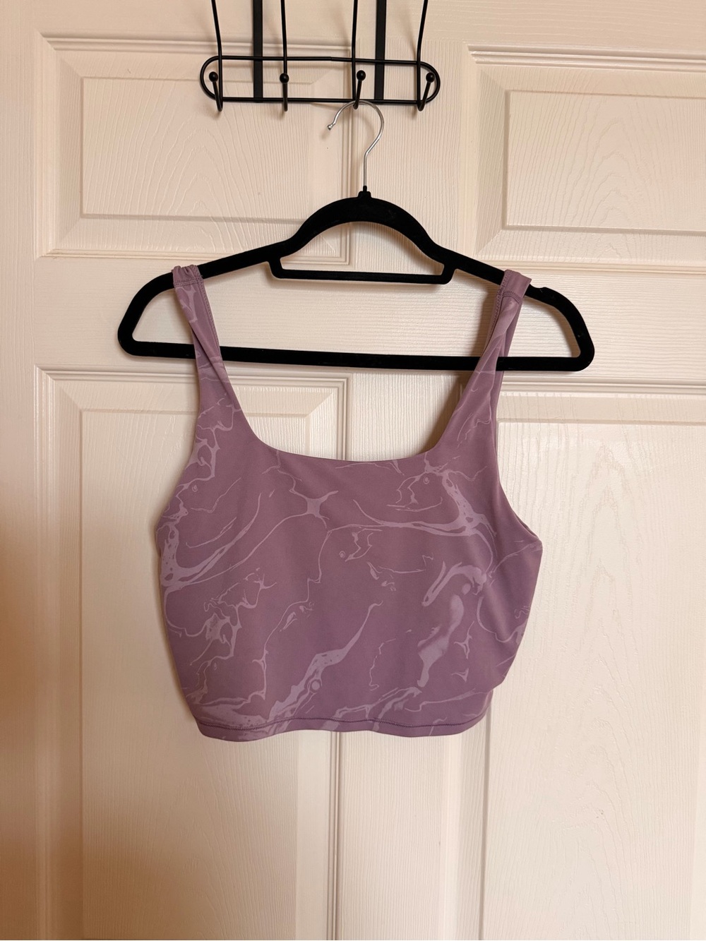 Women’s M Mauve Marble Print Sports Bra / Workout Crop Top